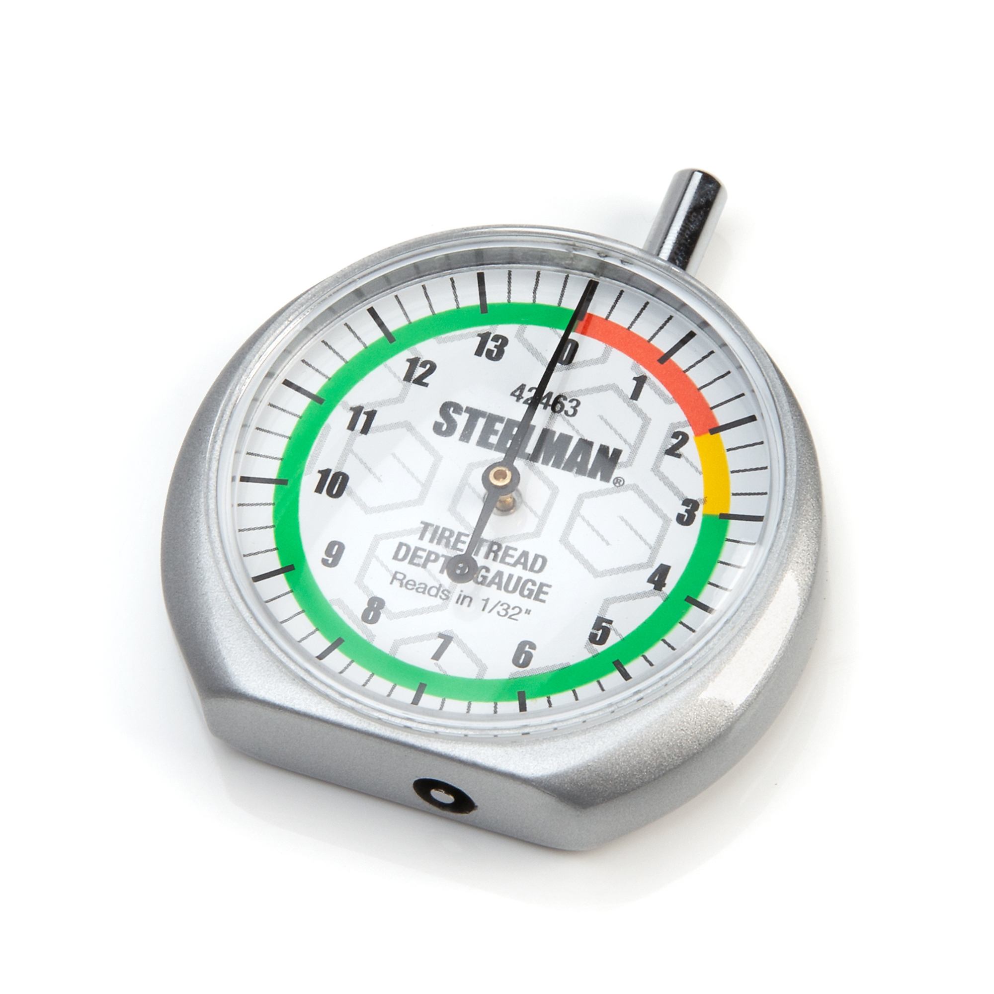 STEELMAN Dial-Type Color-Coded Tread Depth Gauge, Model# 42463